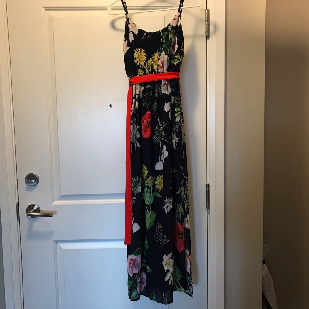 Navy floral maxi dress